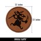 Dungeon Goblin Spear Dagger Round Iron-On Engraved Faux Leather Patch Applique - 2.5"
